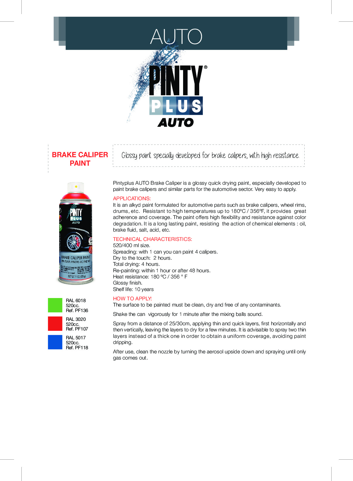 Catalogue PINTYPLUS AUTO Brake Caliper