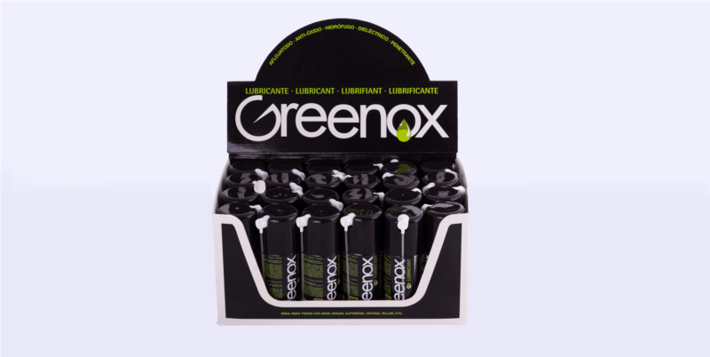 Caja expositora lubricante en spray Greenox