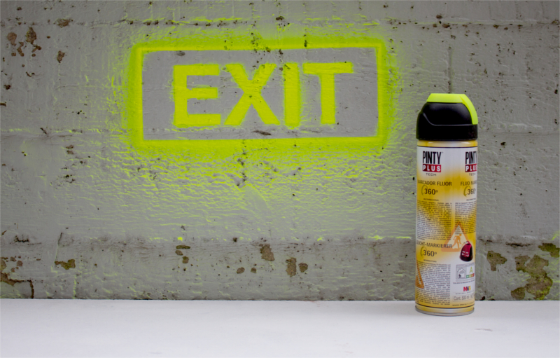 Fluor yellow marker spray Pintyplus - exit stencil