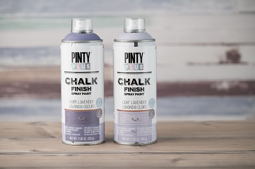 Pintyplus Chalk paint in spray in Light Lavender and Dark Lavender colors